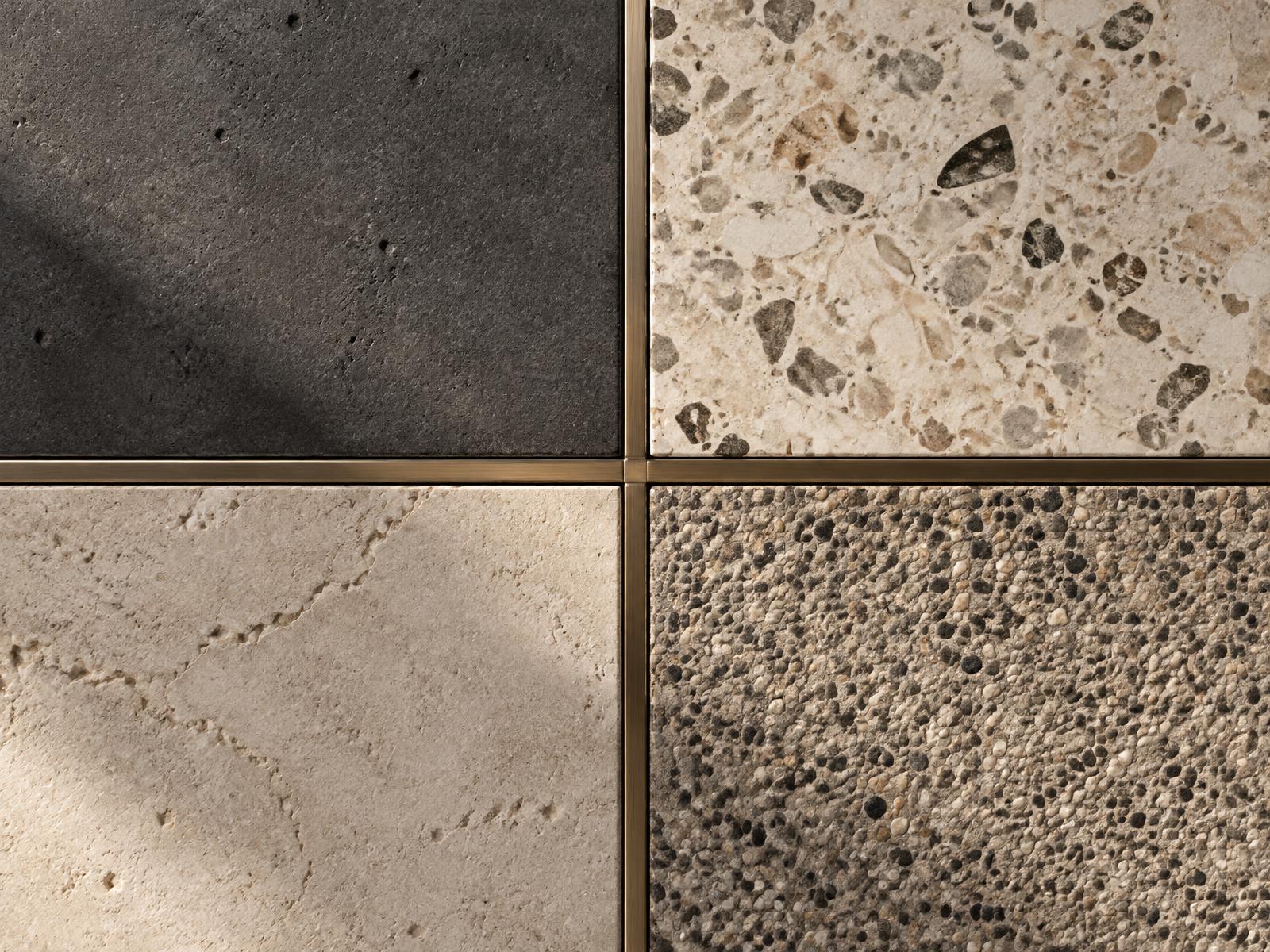 Terrazzo, concrete and aggregate finish samples